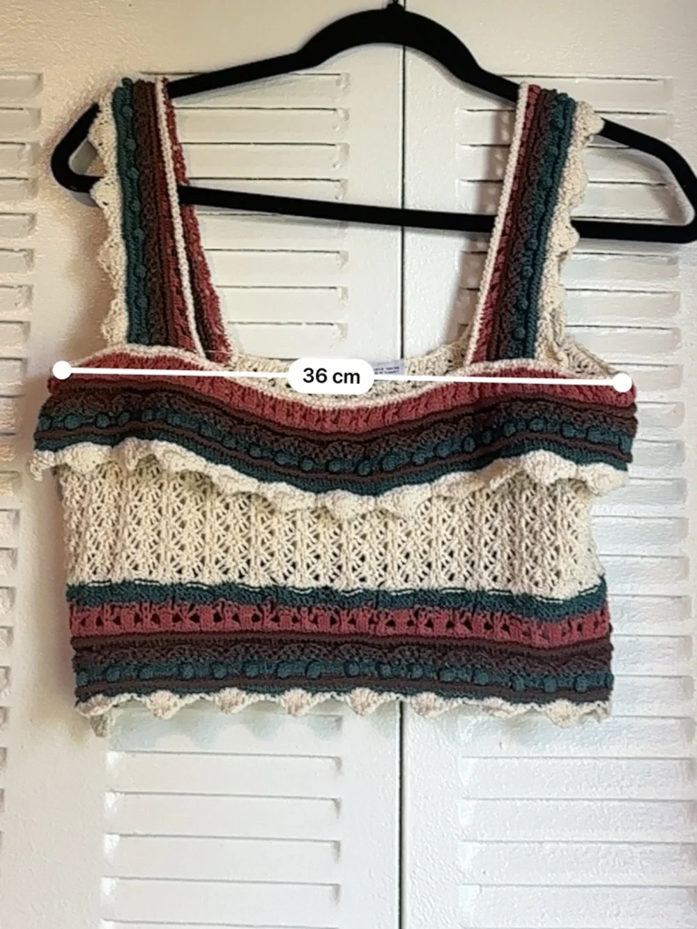 ZARA Boho Crochet Crop Top – Summer Luxe Knit in Earth Tones (Size S) - Picture 9 of 10